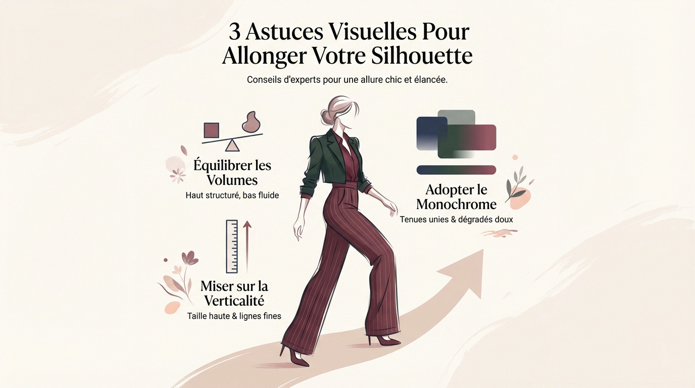 Femme petite et ronde portant une tenue monochrome allongée